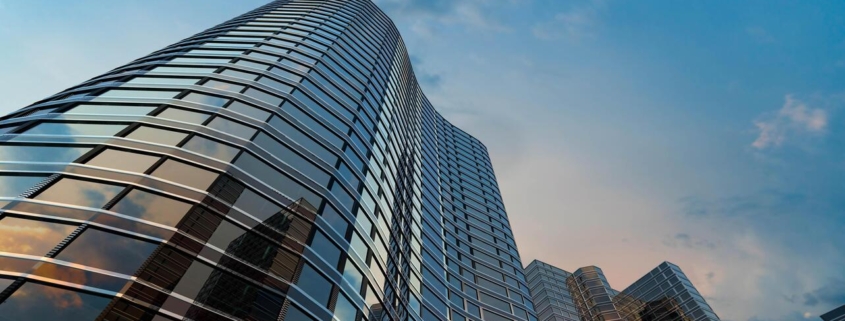 modern-building-office-and-blue-sky-background-3d-rendering-photo